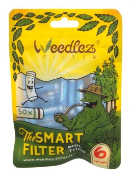 WEEDLEZ® Phil Trino 6mm BLUE Smart Filter Zellulose-Aktivkohlefilter 50er